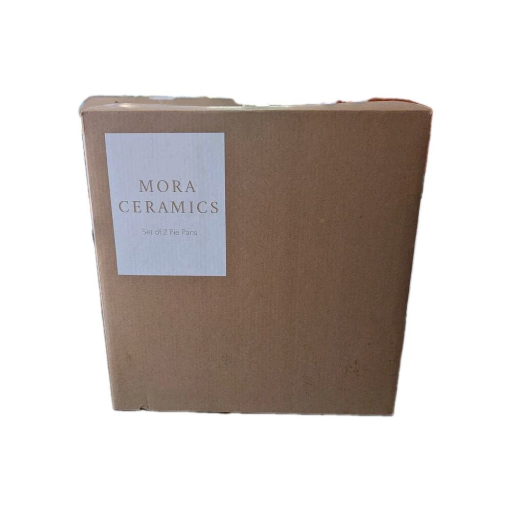 Mora Ceramics Pie Pan Set of 2 Stoneware Ceramic Baking Dishes Oven Safe Kitchen